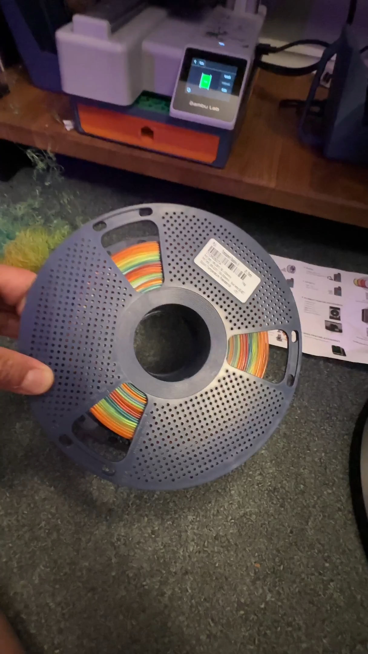 This transparent rainbow PLA refuses to print. I've tried different profiles, different settings, even different printers on this brand new 